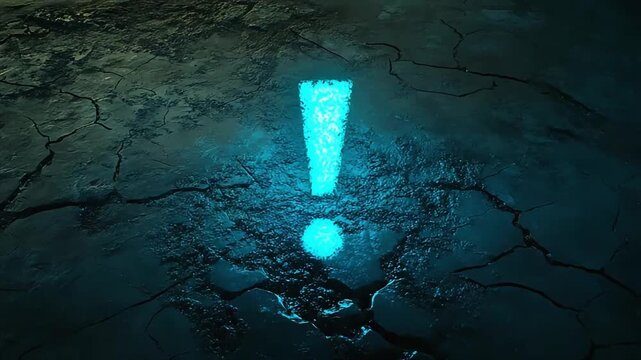 The blue exclamation mark appeared suddenly, catching everyone's attention with its mysterious glowing presence.
