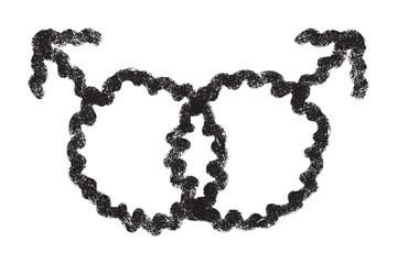 Hand drawn homosexual identity sign Symbol used to represent sex and gender