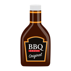 A bottle of barbeque sauce isolated on white background. Editable EPS 10 vector graphic.