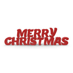 Fototapeta premium Merry christmas in bold red 3d lettering on a striking black background
