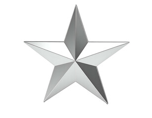Obraz premium Polished silver five-pointed star with sharp angles