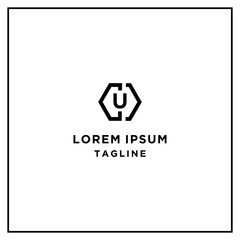 Fototapeta premium cu or uc hexagon logo