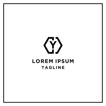 cy or yc hexagon logo