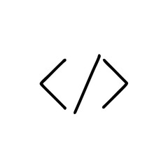 Obraz premium code_brackets_minimalist_icon_vector