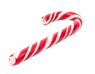 Granite Tombstone Front View with Subtle Engraving Texture, Isolated - Classic Red and White Striped Candy Cane, Front View, Isolated