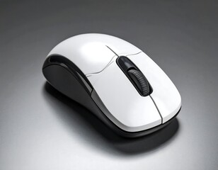 White computer mouse on dark surface