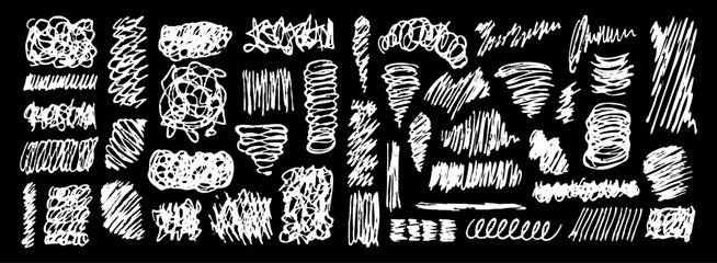 Hand-drawn scribble pencil bundle collection. Abstract swirl, twirl, and doodle texture. Irregular freehand drawing graphic element.