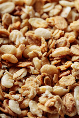 Healthy Granola with Oatmeal and Seeds Close-Up of Breakfast Food