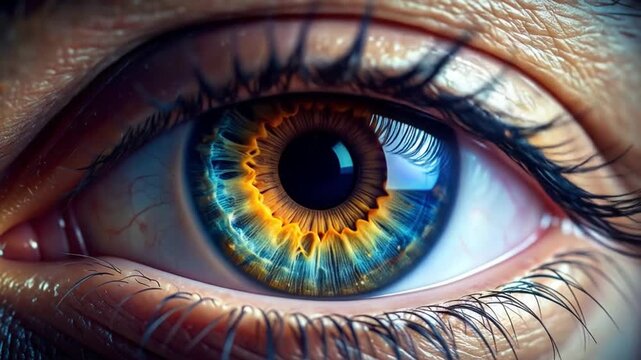 Intriguing Close-Up of a Human Eye with Stunning Colors.