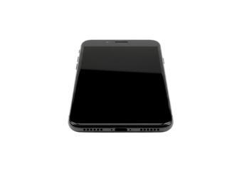 Modern smartphone with black screen