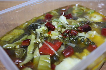 Food delivery: sauerkraut fish (Sichuan cuisine; fish with pickled mustard greens)