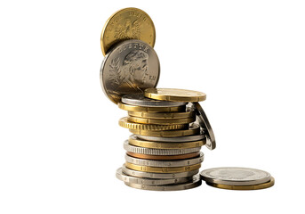 Stack of various coins
