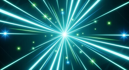 Radiant Burst of Light Streams: An Abstract Expression of Speed and Energy, evoking a sense of motion and vibrant