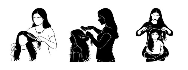 Mother and Daughters Hair Styling Session