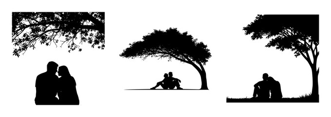Silhouetted Trees and Romantic Moments