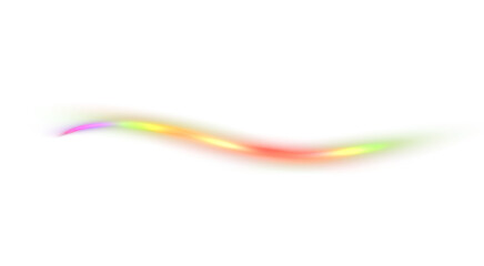 Glowing neon light streak rays wave shaped overlay PNG. Abstract glowing laser beam lights on transparent background 