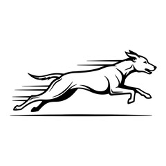 Obraz premium Athletic dog sprinting with speed lines, vector illustration of canine energy and motion, isolated on white background. isolated on transparent background