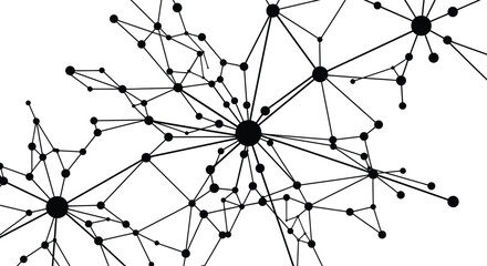 Obraz premium Abstract network connections structure conceptual graphic showing digital data flow and interconnected systems for technology and science themes isolated on white background