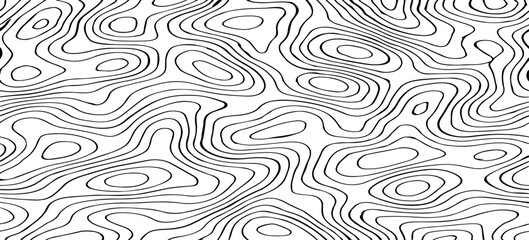 Abstract Topographic Map Contour Lines Vector Illustration Design Featuring Flowing Terrain Patterns, Elevation Curves, and Minimal Geographic Line Art.