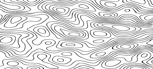 Abstract Topographic Map Contour Lines Vector Illustration Design Featuring Flowing Terrain Patterns, Elevation Curves, and Minimal Geographic Line Art.