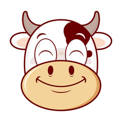 cow smile face cartoon cute