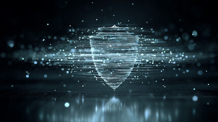 digital security shield concept, cyber protection data defense, futuristic cybersecurity background
