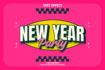 Editable text effect happy new year for greeting 