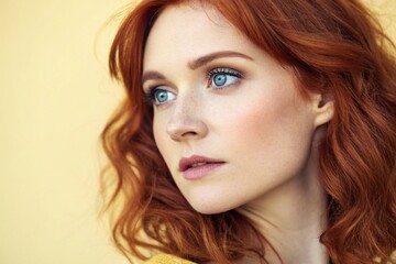 Close-up portrait of a supermodel woman in an attractive pose