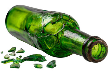 Broken Beer Bottle Isolated on Transparent Background