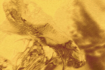 ライオンや獣の短い毛皮風ブラシストローク柄の黄土色抽象背景テクスチャー