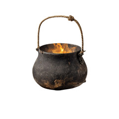 Outdoor Cooking Pot over Fire PNG Cut Out