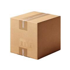 Corrugated Cardboard Parcel Box Realistic Mockup Isolated