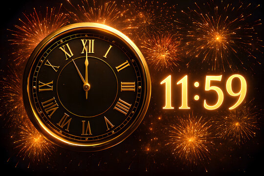 New Year Countdown 11:59 Midnight Clock | Final Seconds Before Happy New Year
