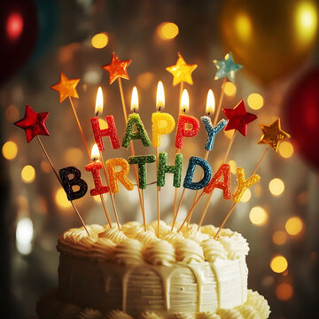 birthday cake with candles beckground