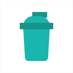 Flat Protein Shaker Bottle Icon for Gym Nutrition and Fitness