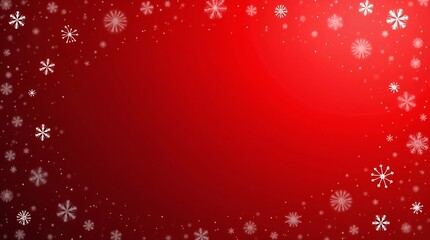 Festive red gradient Christmas illustration filled with various small snowflake patterns, soft bokeh highlights, warm seasonal mood, high-resolution design