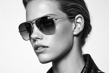 Close-up portrait of a supermodel woman in an attractive pose