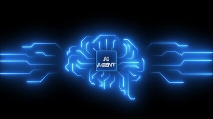 Multi agent AI systems concept on transparent background. AI driven solutions streamline workflows, Decision, Automate daily Tasks. Automate repetitive work. Motion graphics of multiple AI concept.