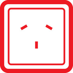 Red power socket electrical outlet line icon vector illustration