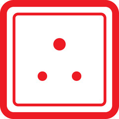 Red power socket electrical outlet line icon vector illustration