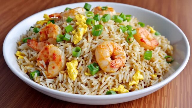 shrimp fried rice with wok hei