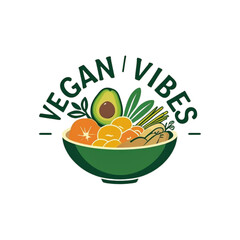 Healthy Vegan Breakfast Bowl Vector Illustration