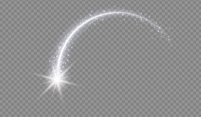 Light glow effect stars bursts with sparkles isolated on transparent background. Stock royalty free vector illustration. PNG