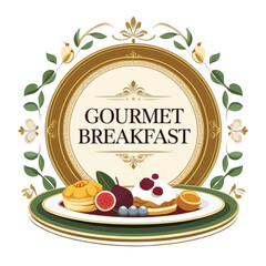 Luxury Hotel Breakfast Illustration Vector