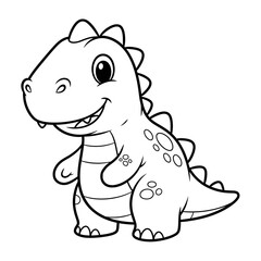 Smiling cartoon dinosaur with spikes and spots