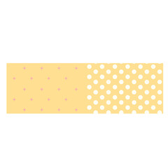 Cute yellow star-dotted ribbon sticker icon, suitable for magical, celebratory themes, or illustrating sparkling, cheerful, and whimsical decorative designs.