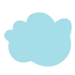 Cute teal cloud sticker icon, ideal for sky, dreamy themes, or illustrating airy, soft, and minimalist decorative elements.