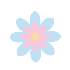 Cute pastel flower sticker icon, suitable for spring, nature themes, or illustrating delicate, colorful, and elegant decorative designs.