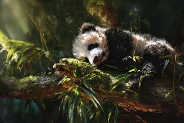 Cute baby panda cub