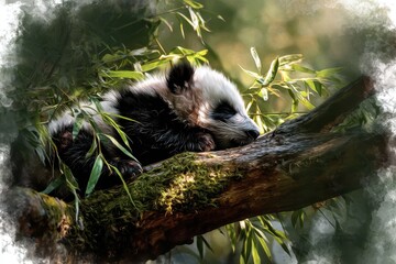 Cute baby panda cub